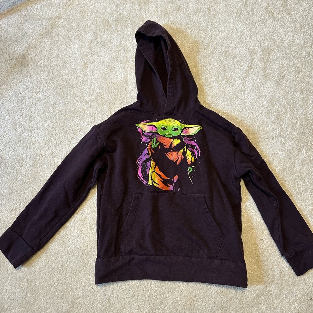 Kids Star Wars Hoodie with Baby Yoda Grogu from The Mandalorian